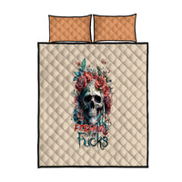 Flower Skull Quilt Bed Set Fresh Out Of Fuck - Wonder Print Shop