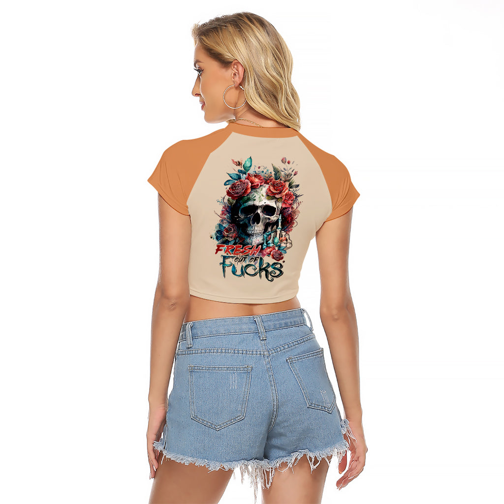 Axe Skull Raglan Cropped T Shirt Let's Bury The Hatchet - Wonder Print Shop