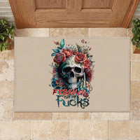 Flower Skull Rubber Doormat Fresh Out Of Fuck - Wonder Print Shop