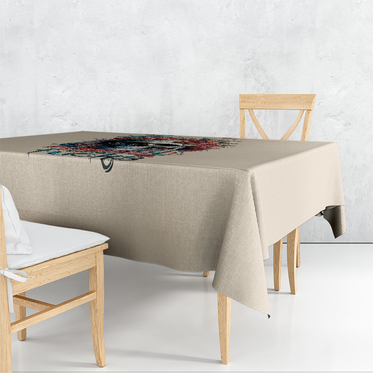 Flower Skull Tablecloth Fresh Out Of Fuck - Wonder Print Shop