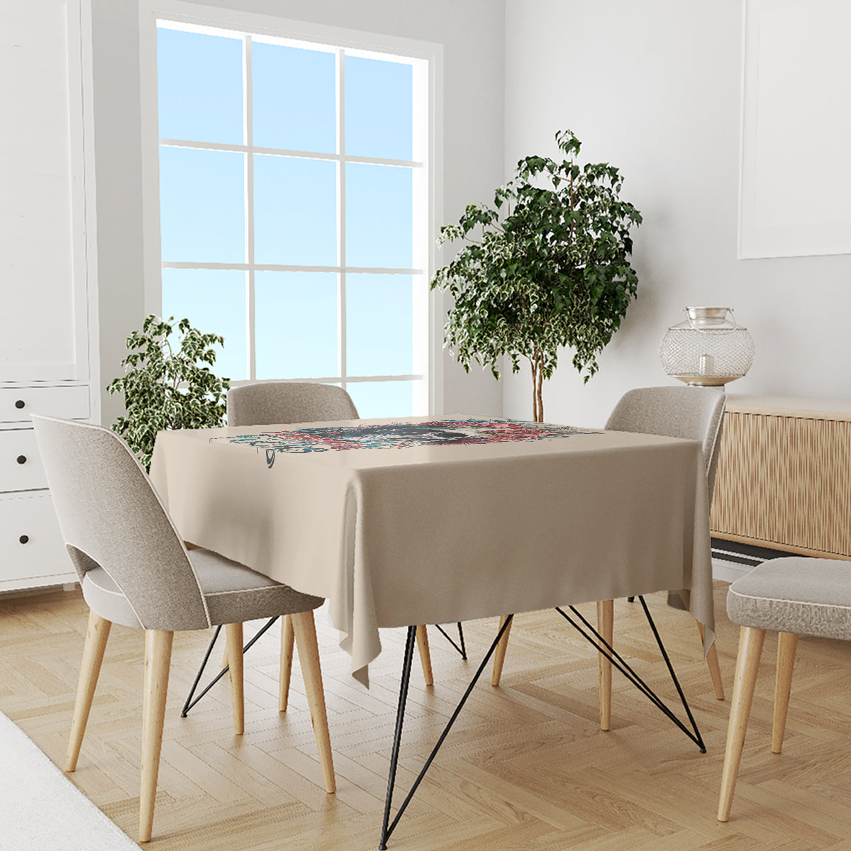 Flower Skull Tablecloth Fresh Out Of Fuck - Wonder Print Shop