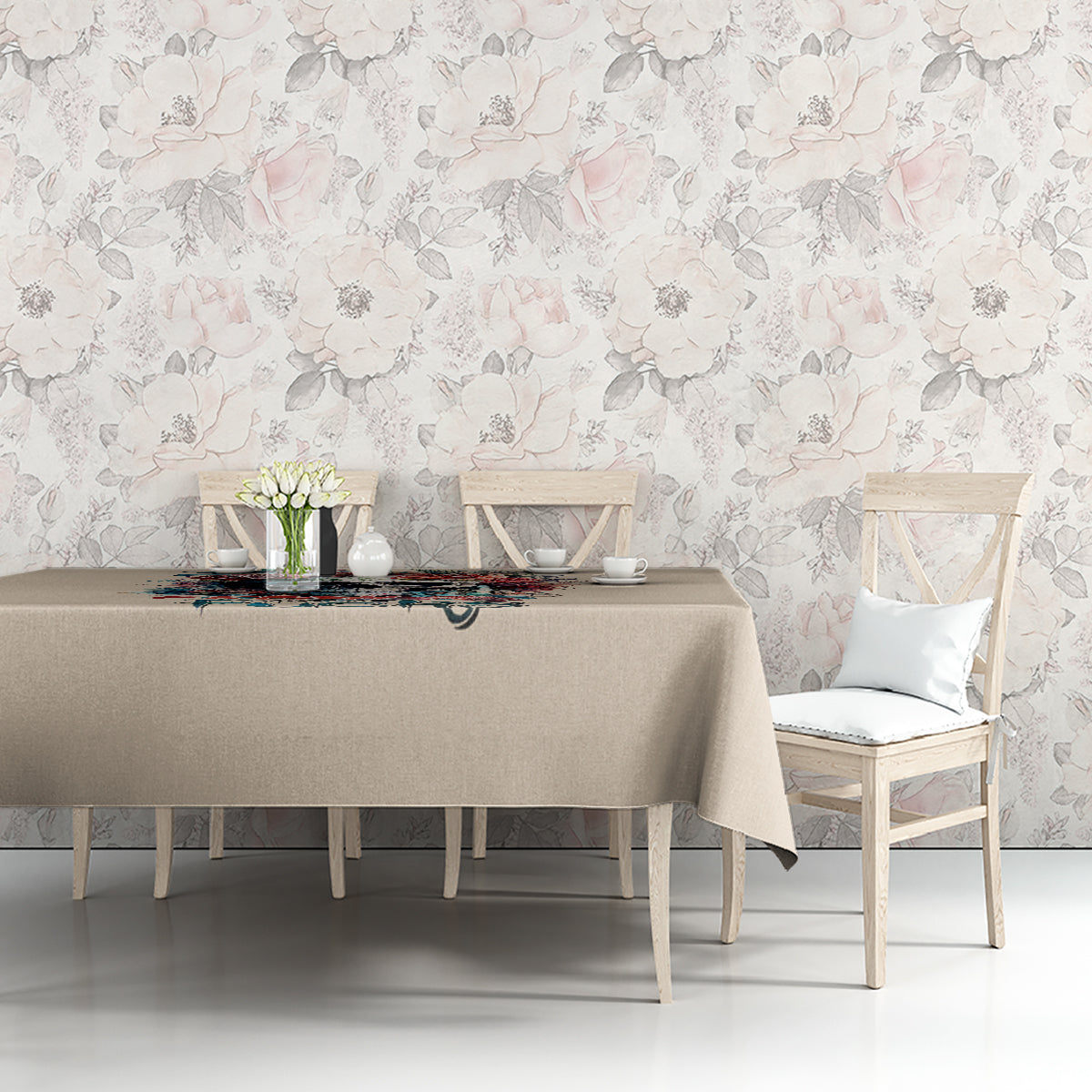 Flower Skull Tablecloth Fresh Out Of Fuck - Wonder Print Shop