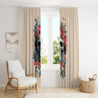 Flower Skull Window Curtain Fresh Out Of Fuck - Wonder Print Shop