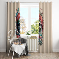 Flower Skull Window Curtain Fresh Out Of Fuck - Wonder Print Shop