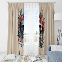Flower Skull Window Curtain Fresh Out Of Fuck - Wonder Print Shop
