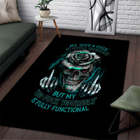 Rose Skull Area Rug Go Fuck Yourself Is Fully Functional - Wonder Print Shop