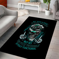 Rose Skull Area Rug Go Fuck Yourself Is Fully Functional - Wonder Print Shop