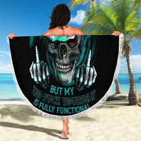 Rose Skull Beach Blanket Go Fuck Yourself Is Fully Functional - Wonder Print Shop