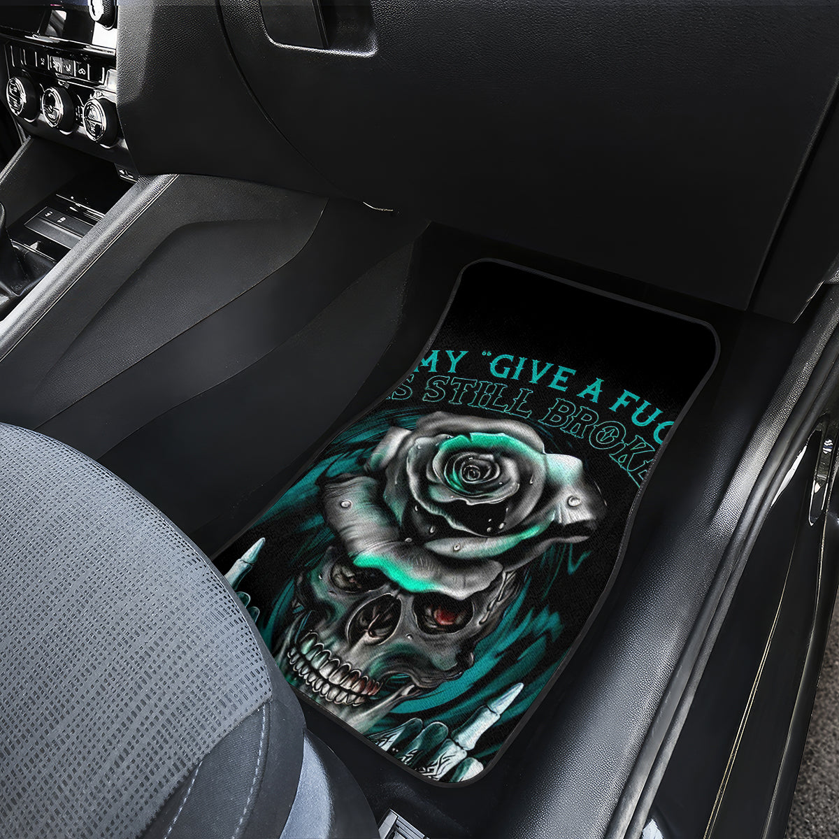 Rose Skull Car Mats Go Fuck Yourself Is Fully Functional - Wonder Print Shop