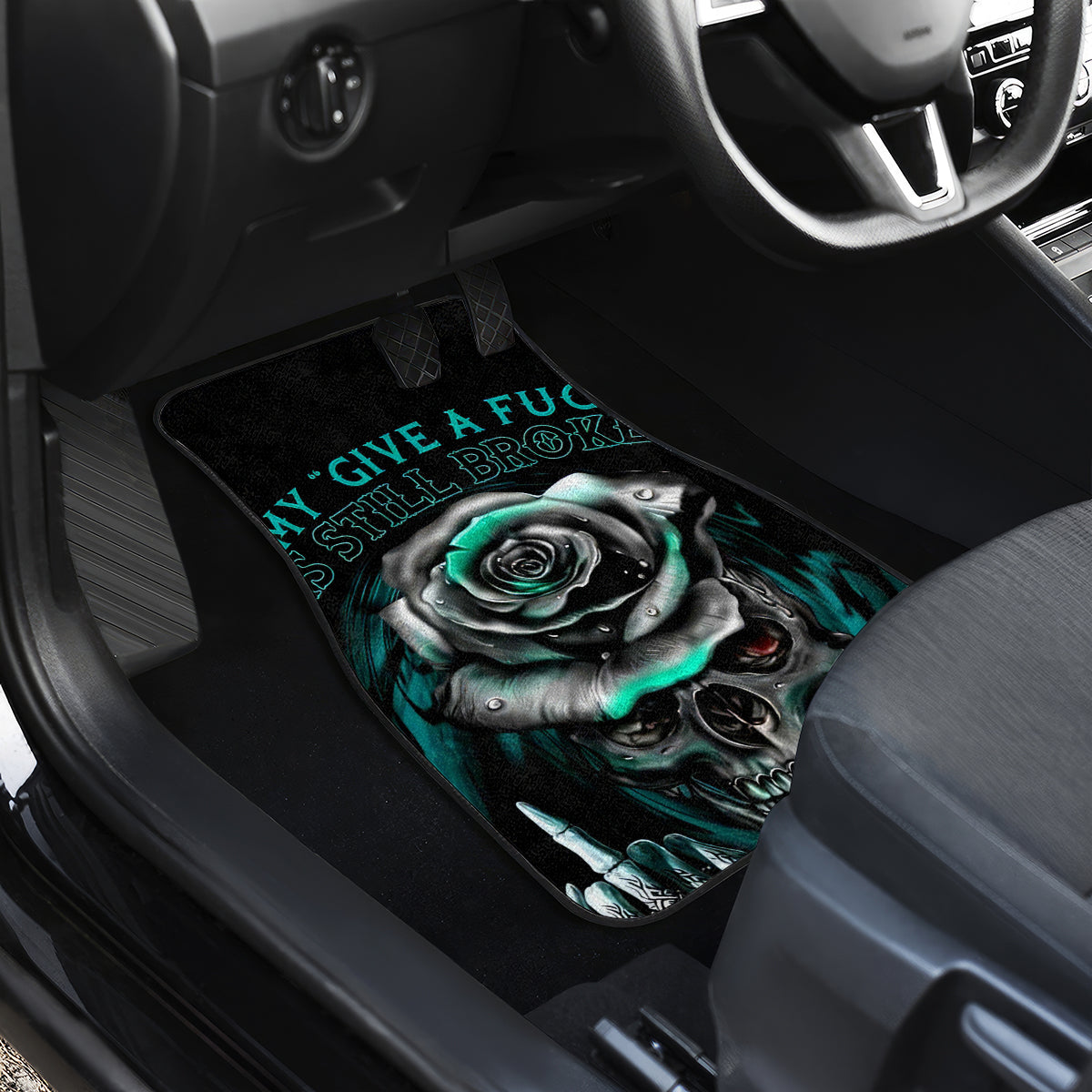 Rose Skull Car Mats Go Fuck Yourself Is Fully Functional - Wonder Print Shop