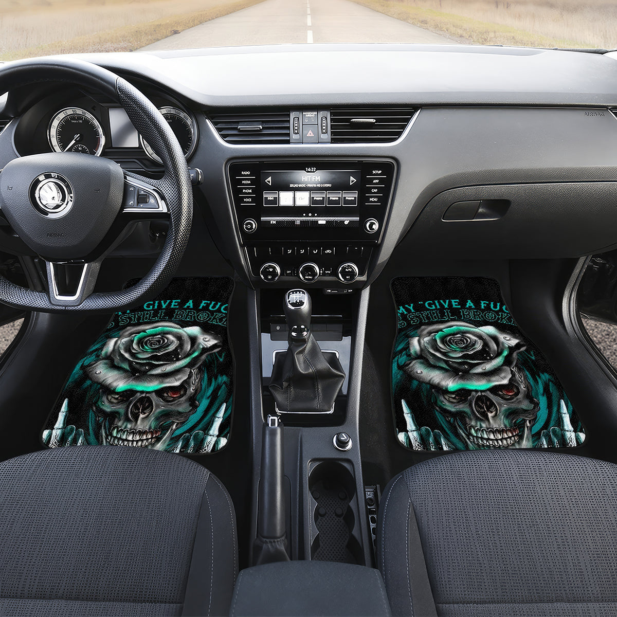 Rose Skull Car Mats Go Fuck Yourself Is Fully Functional - Wonder Print Shop