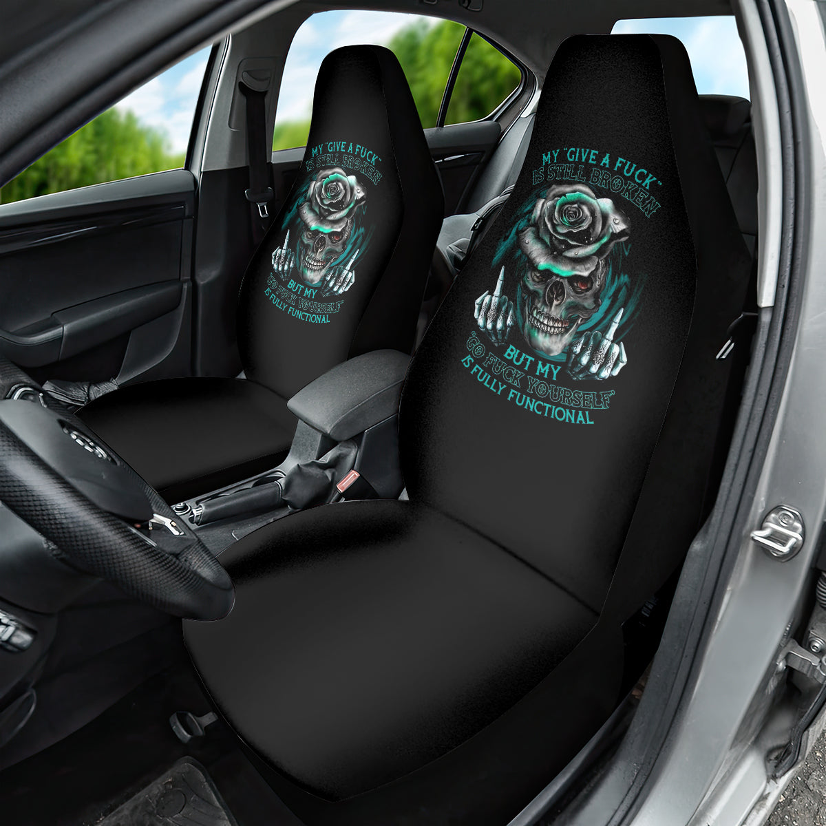 Rose Skull Car Seat Cover Go Fuck Yourself Is Fully Functional - Wonder Print Shop