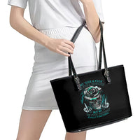 Rose Skull Leather Tote Bag Go Fuck Yourself Is Fully Functional - Wonder Print Shop