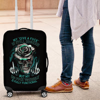 Rose Skull Luggage Cover Go Fuck Yourself Is Fully Functional - Wonder Print Shop