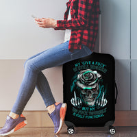 Rose Skull Luggage Cover Go Fuck Yourself Is Fully Functional - Wonder Print Shop