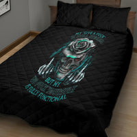 Rose Skull Quilt Bed Set Go Fuck Yourself Is Fully Functional - Wonder Print Shop
