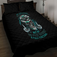 Rose Skull Quilt Bed Set Go Fuck Yourself Is Fully Functional - Wonder Print Shop