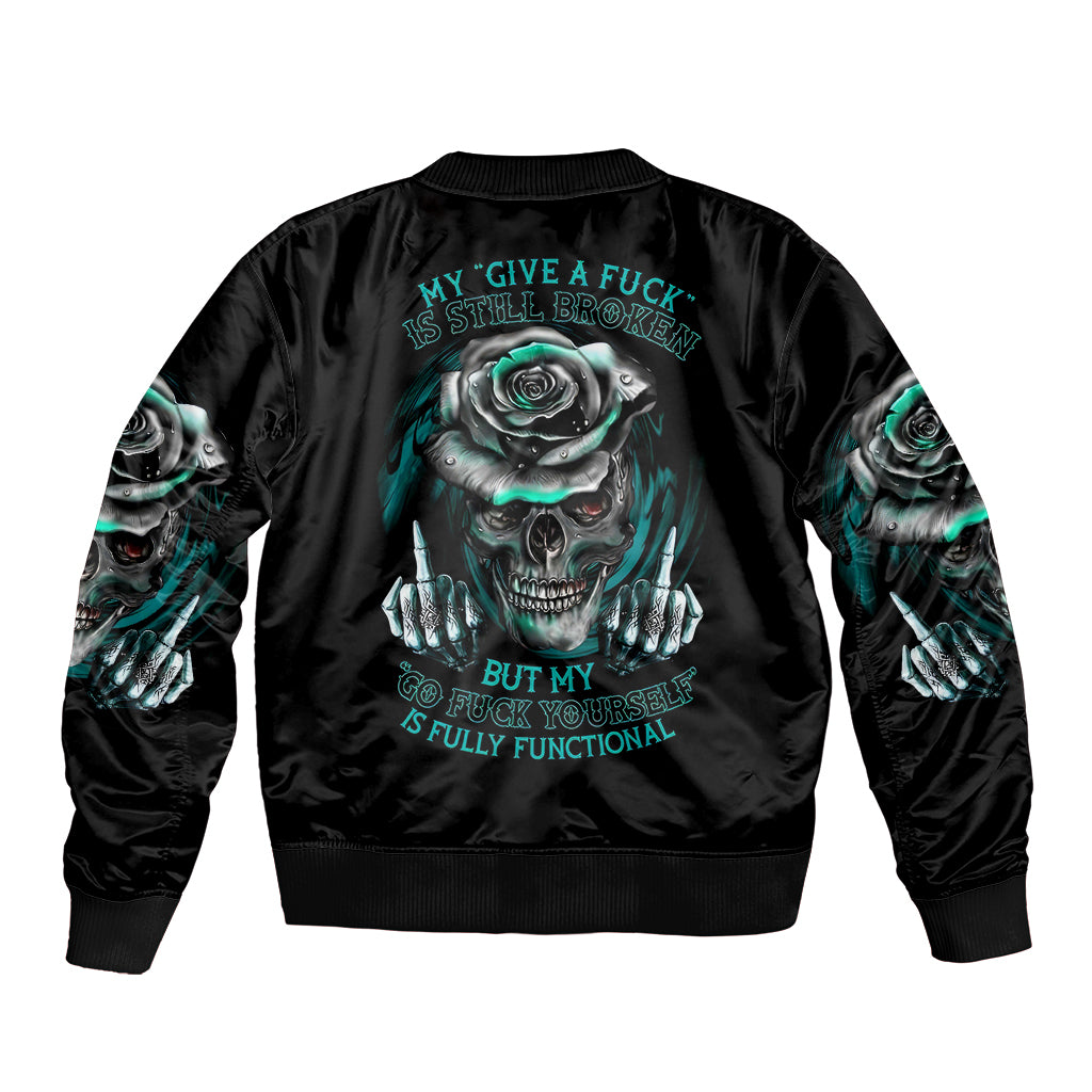 Blood Skull Sleeve Zip Bomber Jacket I Hold A Angel And Crazy Lady It Your Choice - Wonder Print Shop