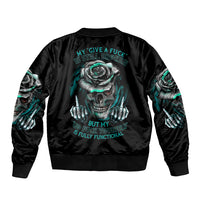 Blood Skull Sleeve Zip Bomber Jacket I Hold A Angel And Crazy Lady It Your Choice - Wonder Print Shop
