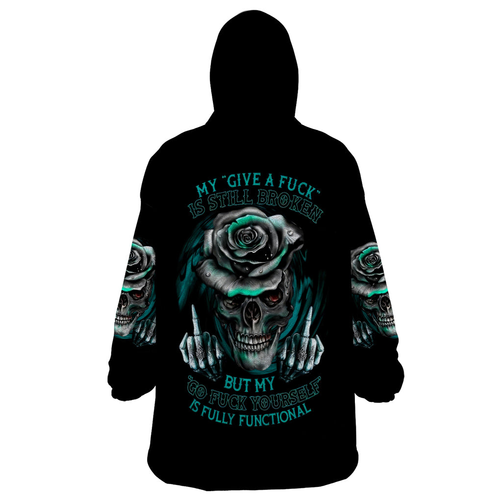 Blood Skull Wearable Blanket Hoodie I Hold A Angel And Crazy Lady It Your Choice - Wonder Print Shop