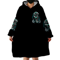 Blood Skull Wearable Blanket Hoodie I Hold A Angel And Crazy Lady It Your Choice - Wonder Print Shop