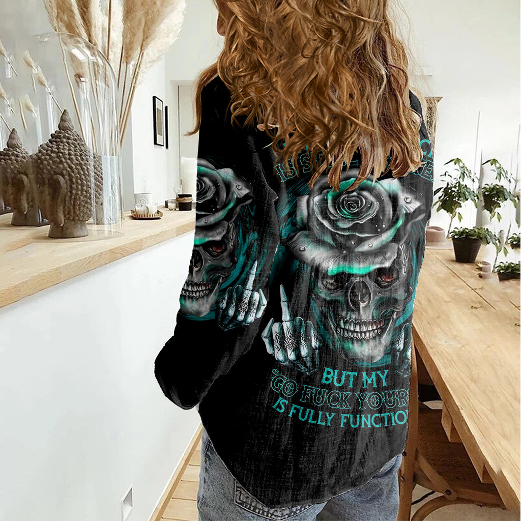 Blood Skull Women Casual Shirt I Hold A Angel And Crazy Lady It Your Choice - Wonder Print Shop