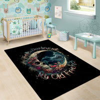 Moon Skull Area Rug Hello Darkness My Old Friend Moon - Wonder Print Shop