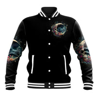 Moon Skull Baseball Jacket Hello Darkness My Old Friend Moon - Wonder Print Shop