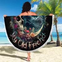 Moon Skull Beach Blanket Hello Darkness My Old Friend Moon - Wonder Print Shop