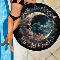 Moon Skull Beach Blanket Hello Darkness My Old Friend Moon - Wonder Print Shop
