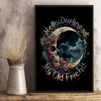 Moon Skull Canvas Wall Art Hello Darkness My Old Friend Moon - Wonder Print Shop