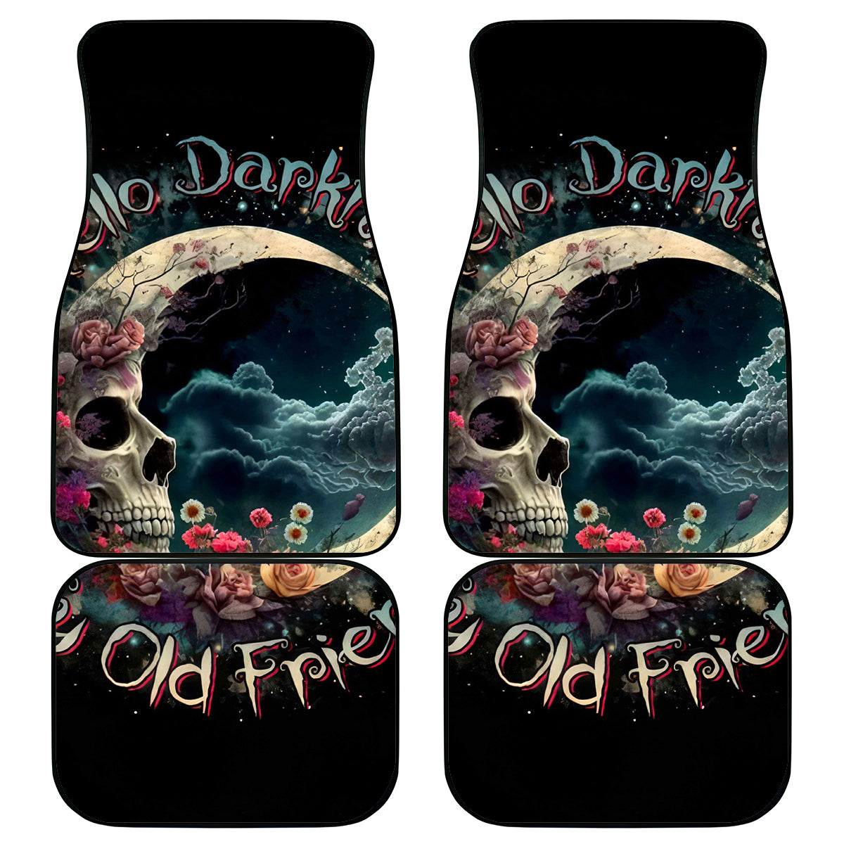 Moon Skull Car Mats Hello Darkness My Old Friend Moon - Wonder Print Shop