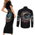 Moon Skull Couples Matching Short Sleeve Bodycon Dress and Long Sleeve Button Shirts Hello Darkness My Old Friend Moon - Wonder Print Shop