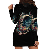 Moon Skull Hoodie Dress Hello Darkness My Old Friend Moon - Wonder Print Shop