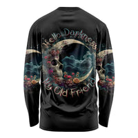 Moon Skull Long Sleeve Shirt Hello Darkness My Old Friend Moon - Wonder Print Shop