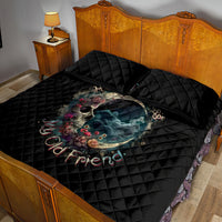 Moon Skull Quilt Bed Set Hello Darkness My Old Friend Moon - Wonder Print Shop
