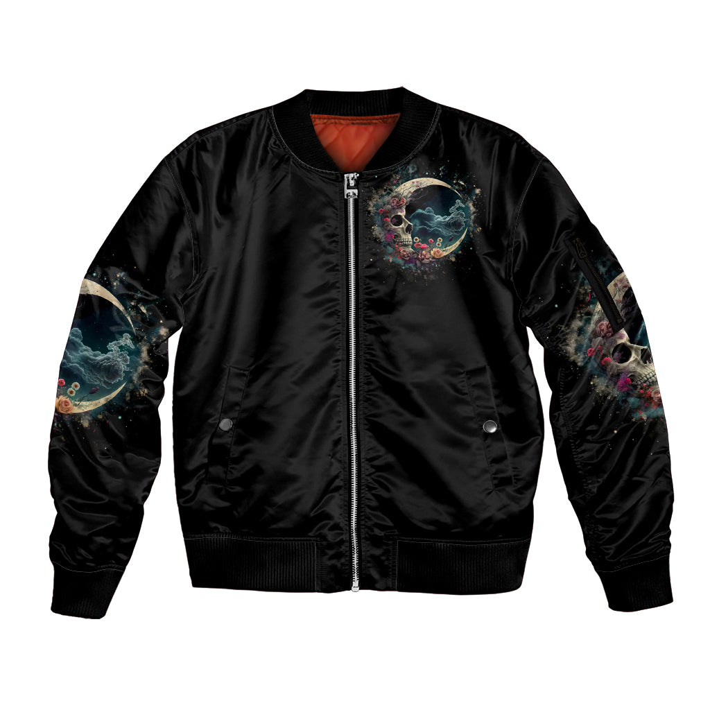 Blood Skull Sleeve Zip Bomber Jacket You Got My Back I Got Your Rest Of Your Life - Wonder Print Shop