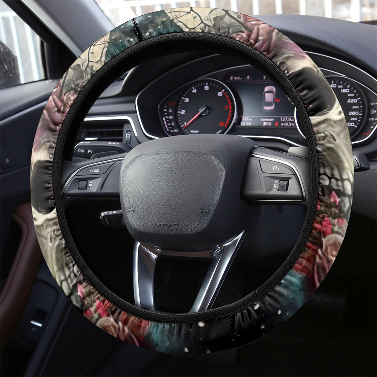 Moon Skull Steering Wheel Cover Hello Darkness My Old Friend Moon - Wonder Print Shop