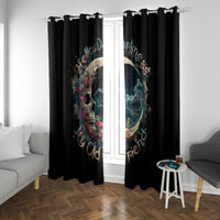 Moon Skull Window Curtain Hello Darkness My Old Friend Moon - Wonder Print Shop