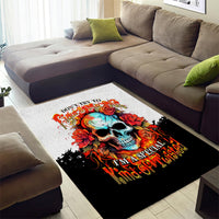 Flower Skull Area Rug Don't Try To Figured Me Out I Special Kind Fire Flower - Wonder Print Shop