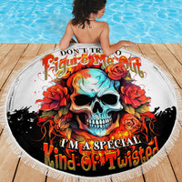 Flower Skull Beach Blanket Don't Try To Figured Me Out I Special Kind Fire Flower - Wonder Print Shop