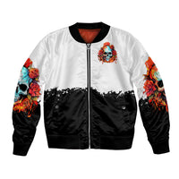 Flower Skull Bomber Jacket Don't Try To Figured Me Out I Special Kind Fire Flower - Wonder Print Shop