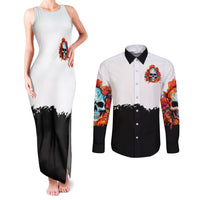 Flower Skull Couples Matching Tank Maxi Dress and Long Sleeve Button Shirts Don't Try To Figured Me Out I Special Kind Fire Flower - Wonder Print Shop