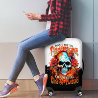 Flower Skull Luggage Cover Don't Try To Figured Me Out I Special Kind Fire Flower - Wonder Print Shop