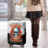 Flower Skull Luggage Cover Don't Try To Figured Me Out I Special Kind Fire Flower - Wonder Print Shop