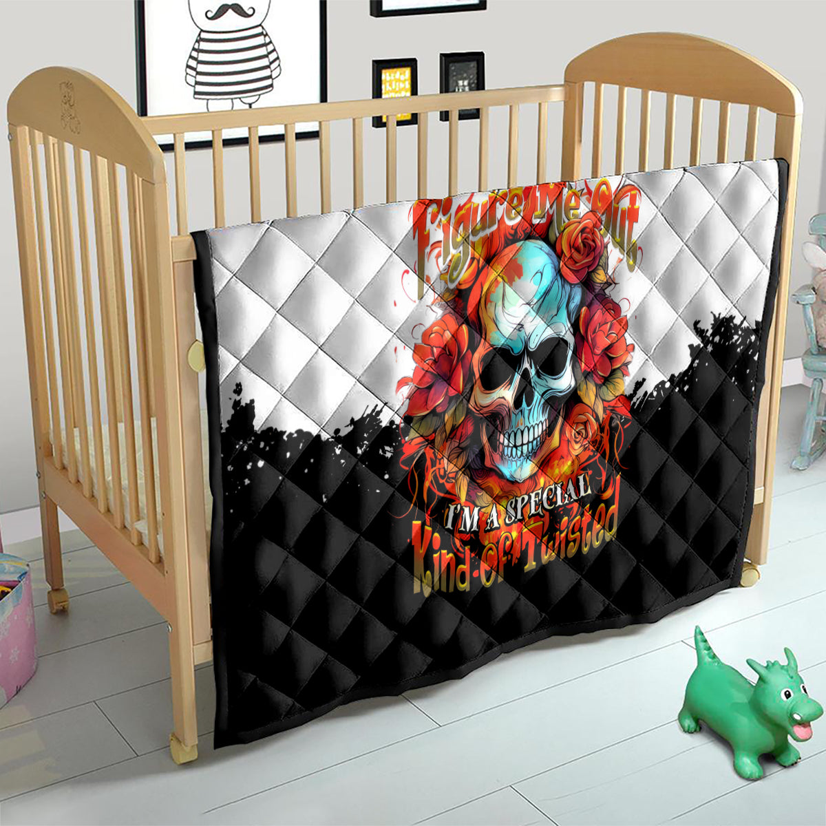Flower Skull Quilt Don't Try To Figured Me Out I Special Kind Fire Flower - Wonder Print Shop