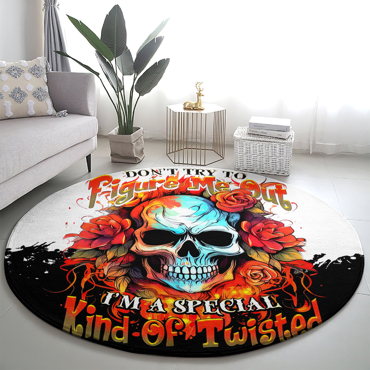 flower-skull-round-carpet-dont-try-to-figured-me-out-i-special-kind-fire-flower