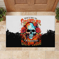 Flower Skull Rubber Doormat Don't Try To Figured Me Out I Special Kind Fire Flower - Wonder Print Shop