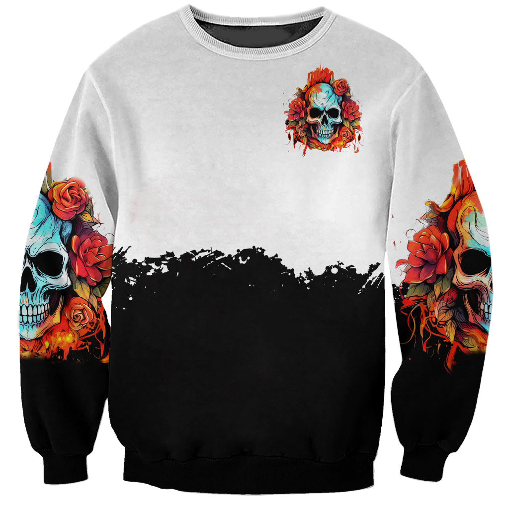 Death Skull Sweatshirt I Never Alone My Demon With Me 24/7 - Wonder Print Shop