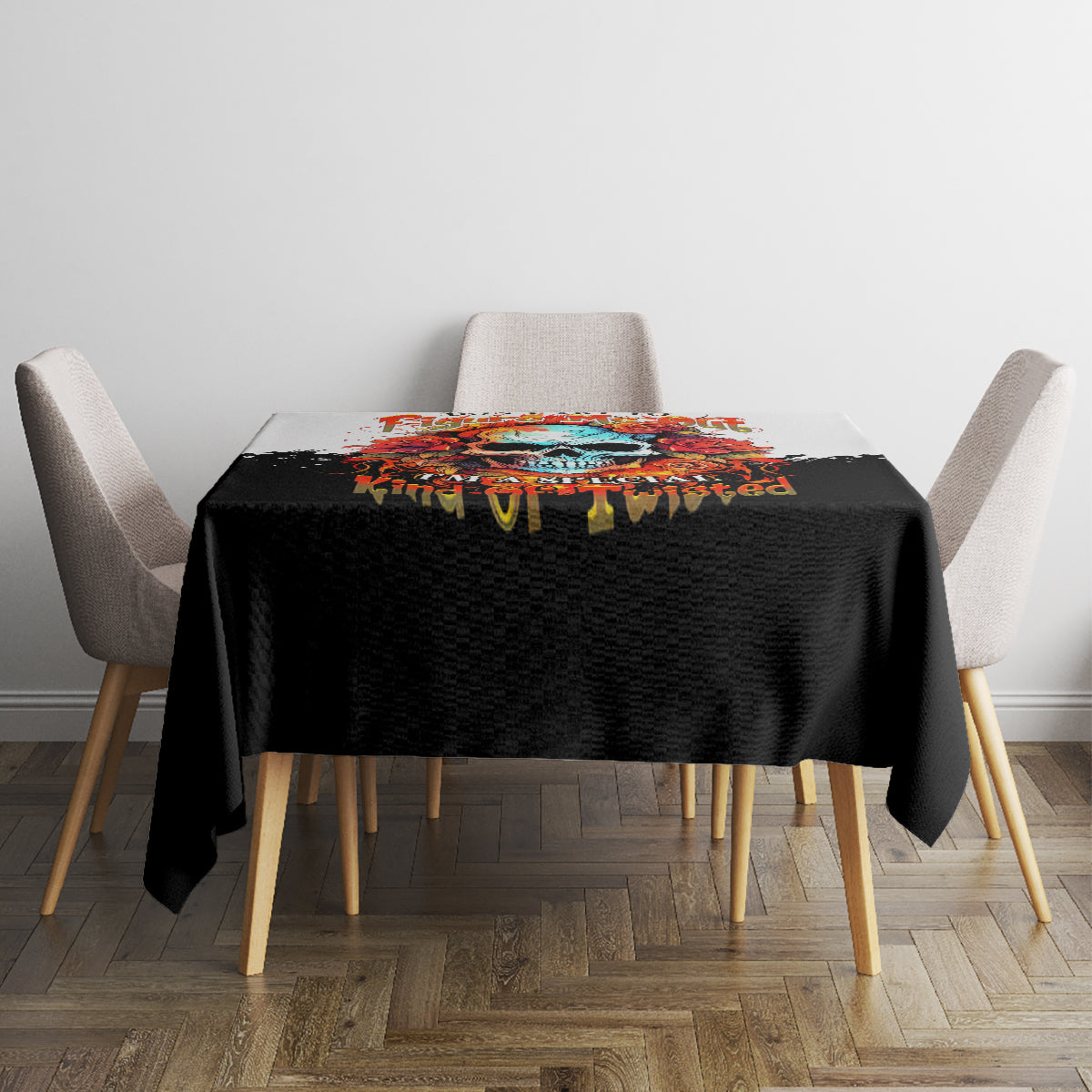 Flower Skull Tablecloth Don't Try To Figured Me Out I Special Kind Fire Flower - Wonder Print Shop